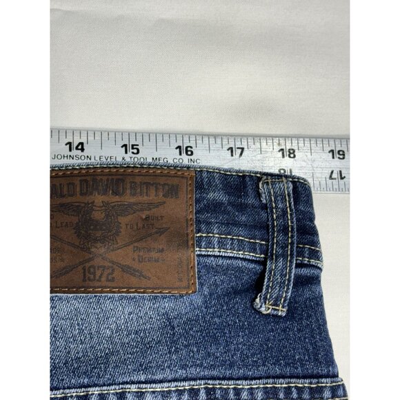 Buffalo David Bitton Evan-X Basic Denim Shorts Mens W36 Jorts Stretch Whiskering - Picture 8 of 11